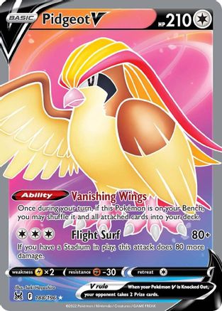 Pidgeot V (Full Art) 188/196 - SWSH11 Lost Origin Holofoil - Ultra Rare