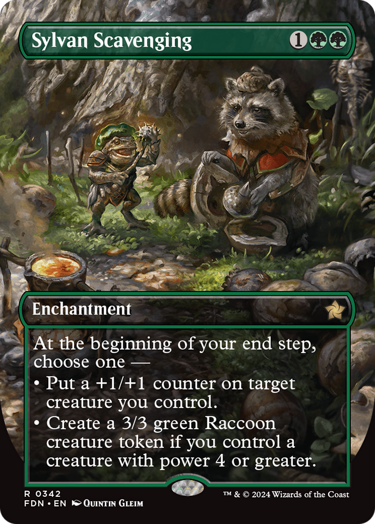 Sylvan Scavenging (Borderless) (FDN-342) - Foundations (Borderless) Foil