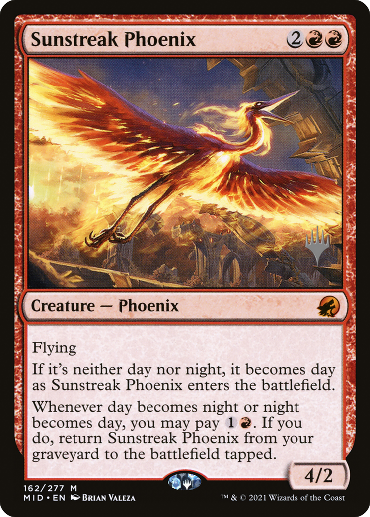 Sunstreak Phoenix (PPMID-162P) - Innistrad: Midnight Hunt Promos (Promo Pack)