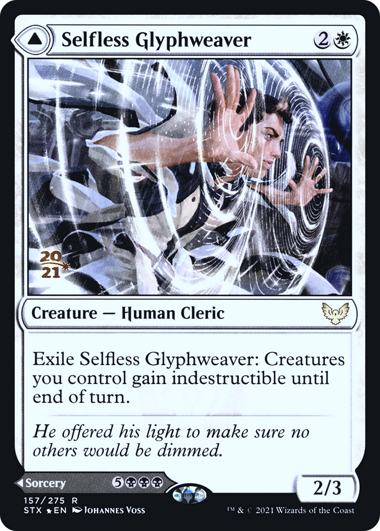 Selfless Glyphweaver // Deadly Vanity (PRE-157) - Strixhaven: School of Mages Promos (Prerelease) Foil
