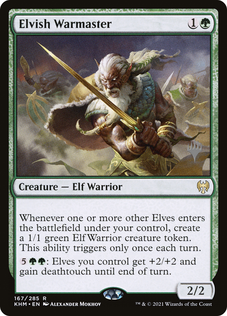 Elvish Warmaster (PPKHM-167P) - Kaldheim Promos (Promo Pack)