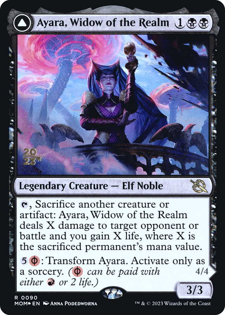 Ayara, Widow of the Realm // Ayara, Furnace Queen (PRE-90S) - March of the Machine Promos (Prerelease) Foil