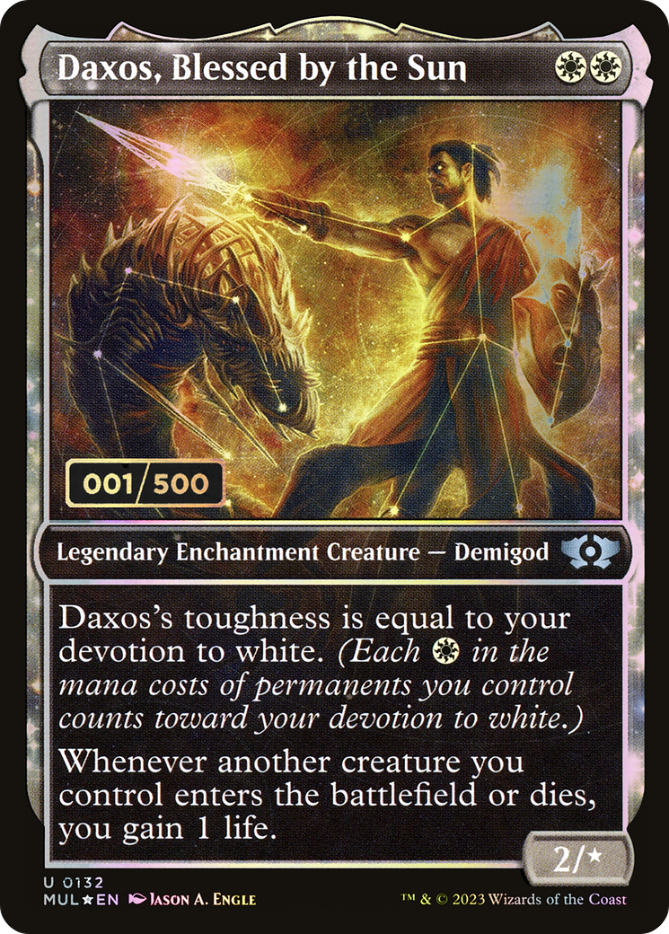 Daxos, Blessed by the Sun (Serial Numbered) (MUL-132) - Multiverse Legends: (Showcase) Foil