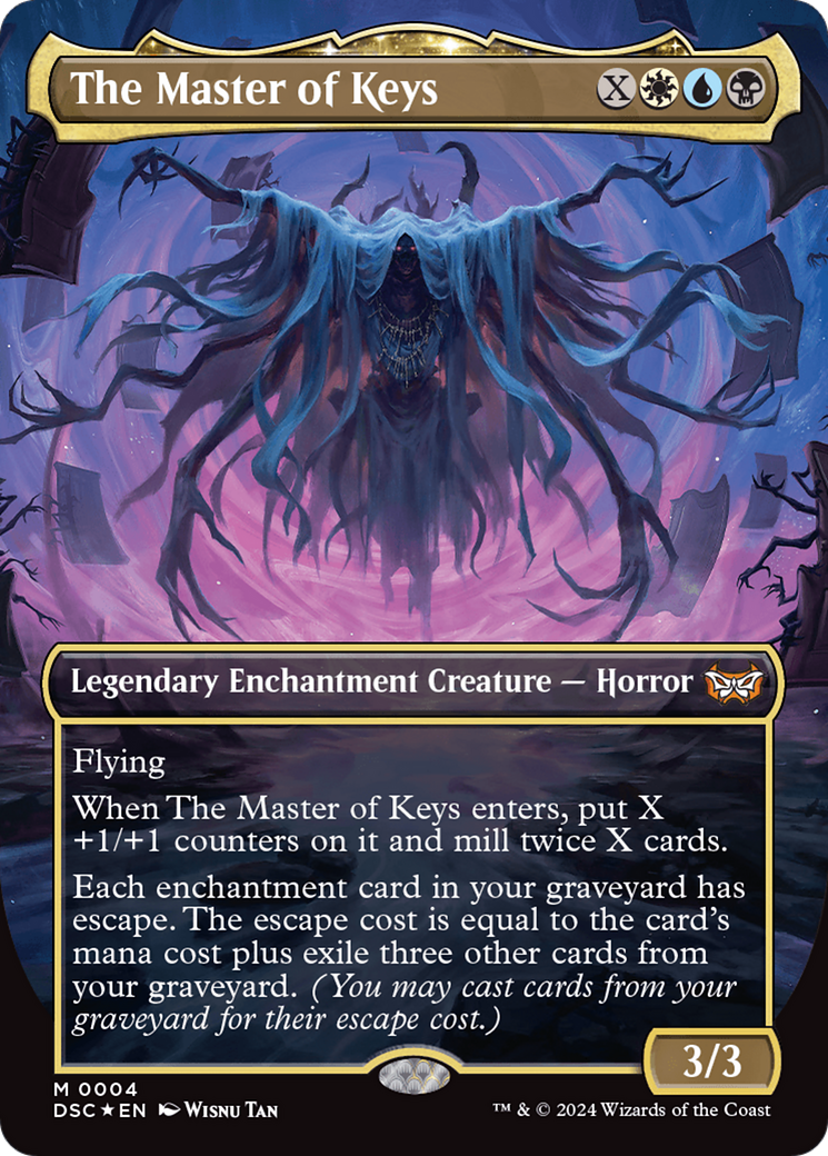 The Master of Keys (Borderless) (DSC-004) - Duskmourn: House of Horror Commander (Borderless)