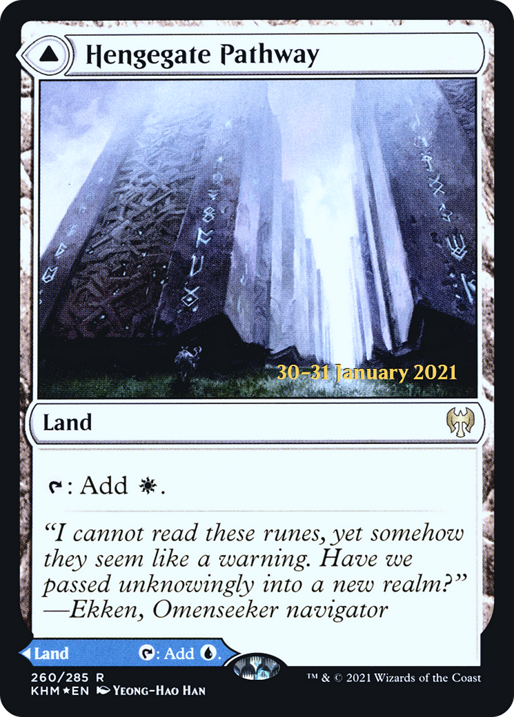 Hengegate Pathway // Mistgate Pathway (PRE-260S) - Kaldheim Promos (Prerelease) Foil