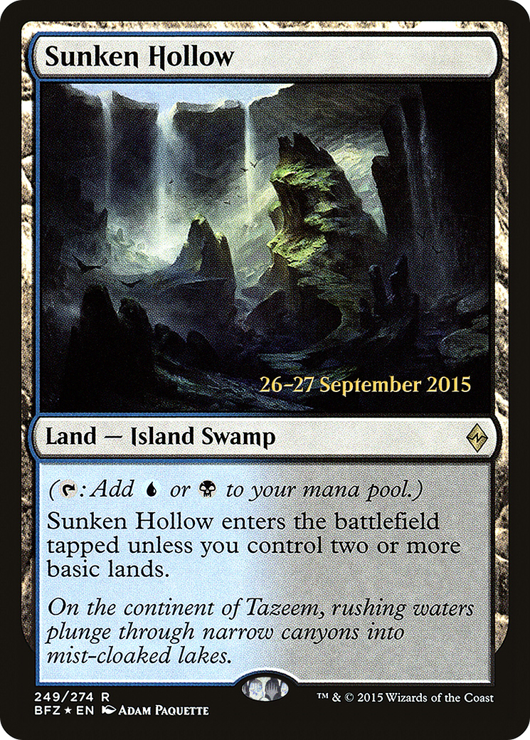 Sunken Hollow (PRE-249S) - Battle for Zendikar Promos (Prerelease) Foil