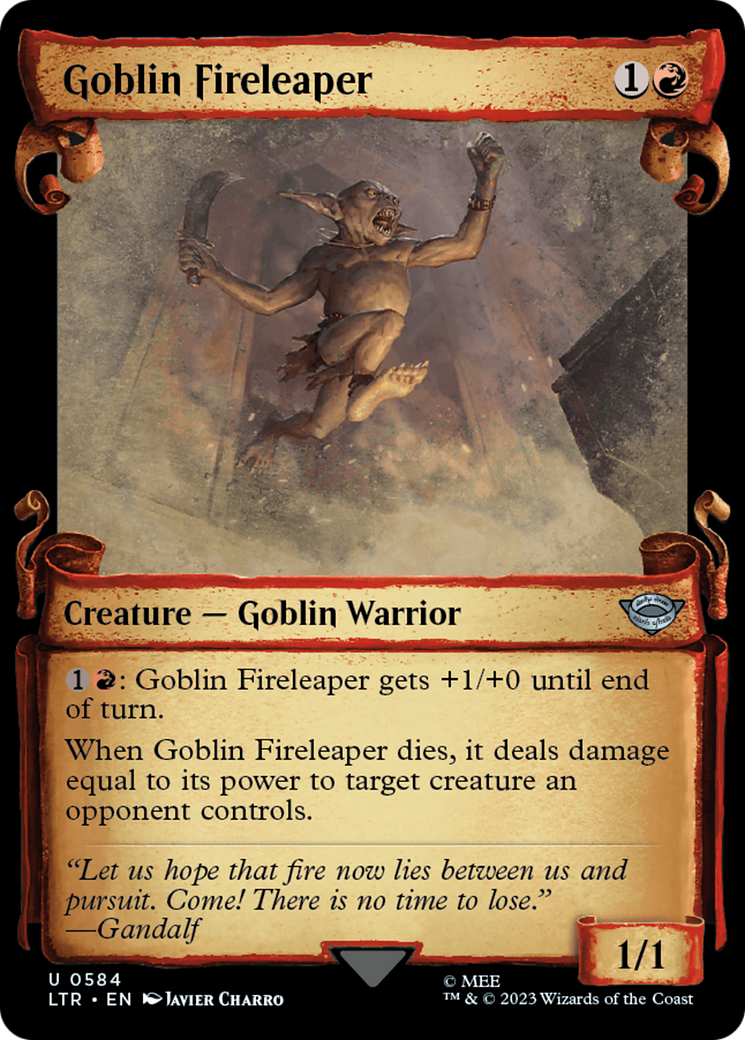 Goblin Fireleaper (Showcase Scrolls) (LTR-584) - The Lord of the Rings: Tales of Middle-earth: (Showcase) Foil