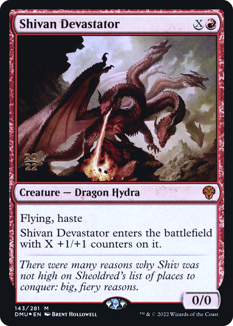 Shivan Devastator (PRE-143) - Dominaria United Promos (Prerelease) Foil