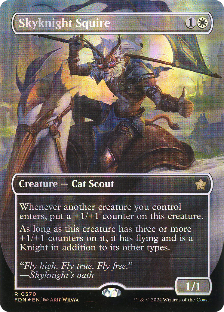 Skyknight Squire (Borderless) (Mana Foil) (Borderless)(FDN-370) - Foundations Foil