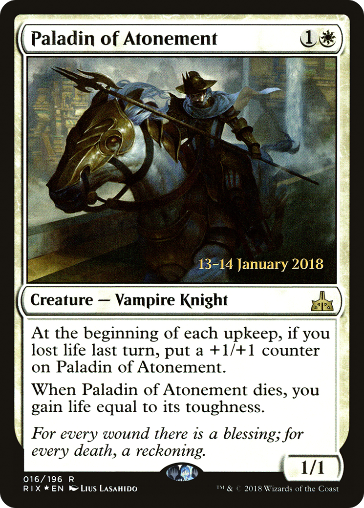 Paladin of Atonement (PRE-16S) - Rivals of Ixalan Promos (Prerelease) Foil