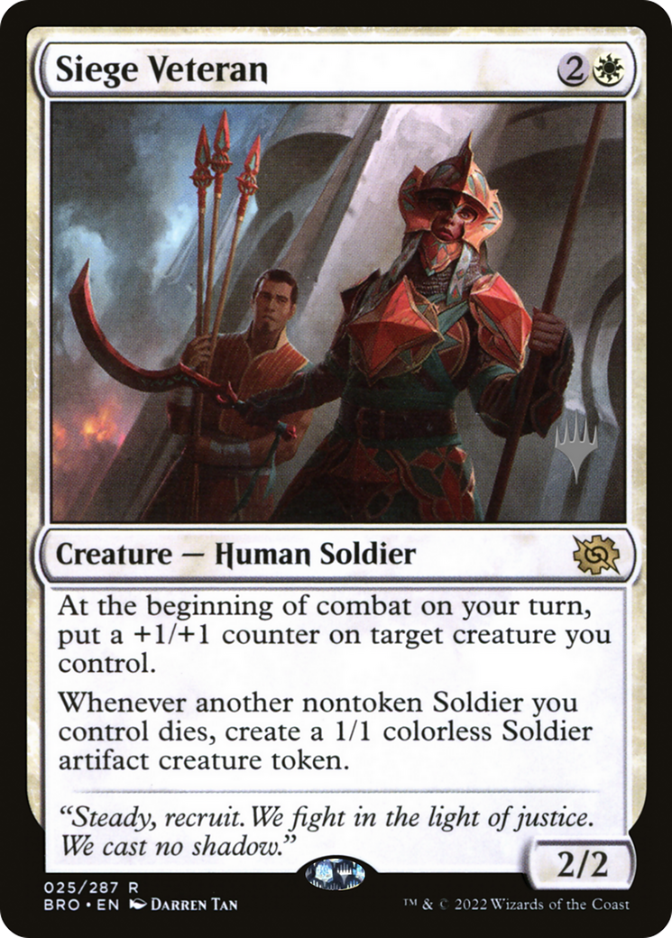 Siege Veteran (PPBRO-25P) - The Brothers' War Promos (Promo Pack)