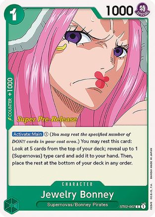 (ST02-007) Jewelry Bonney - Super Pre-Release Starter Deck 2: Worst Generation Normal