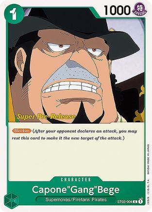 (ST02-004) Capone"Gang"Bege - Super Pre-Release Starter Deck 2: Worst Generation Normal