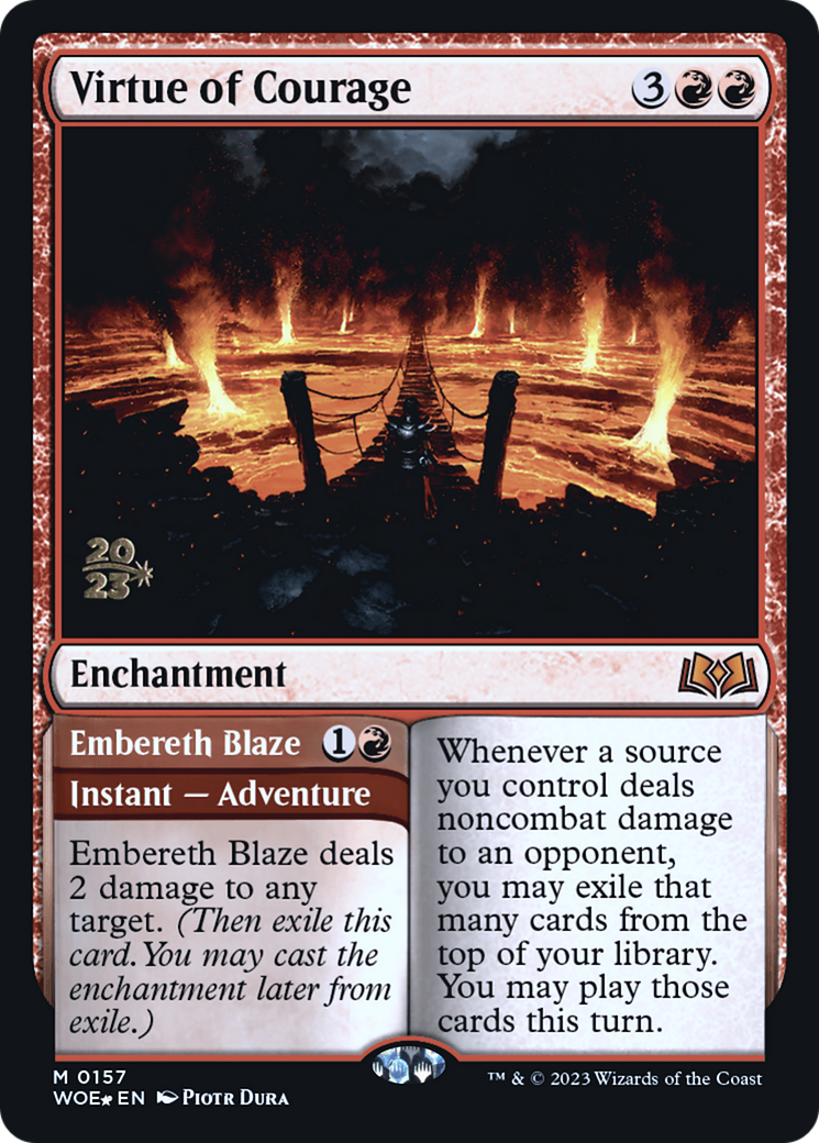Virtue of Courage (PRE-157) - Wilds of Eldraine Promos Foil