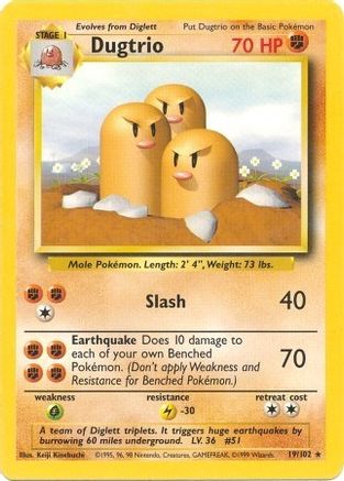 Dugtrio - 019/102 - Base Set Normal