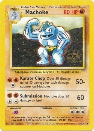 Machoke - 034/102 - Base Set Normal