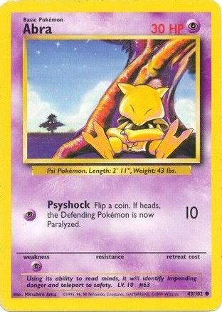 Abra - 043/102 - Base Set Normal - Common