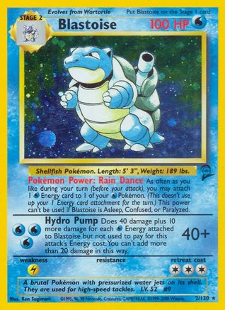 Blastoise - 002/130 - Base Set 2 Holofoil - Holo Rare
