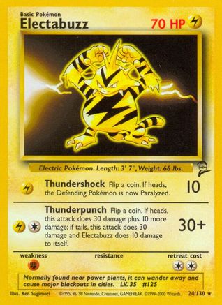 Electabuzz - 024/130 - Base Set 2 Normal