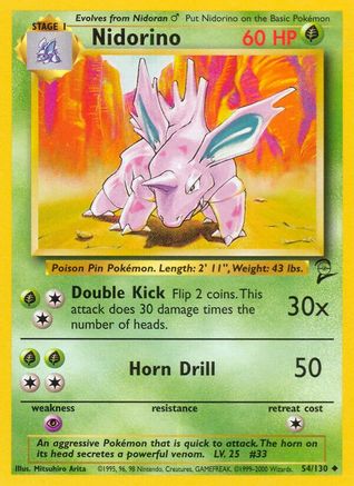Nidorino - 054/130 - Base Set 2 Normal