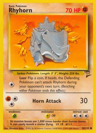 Rhyhorn - 090/130 - Base Set 2 Normal