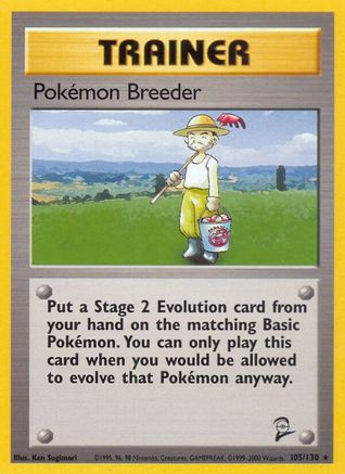 Pokemon Breeder (105/130) - Base Set 2 - Rare