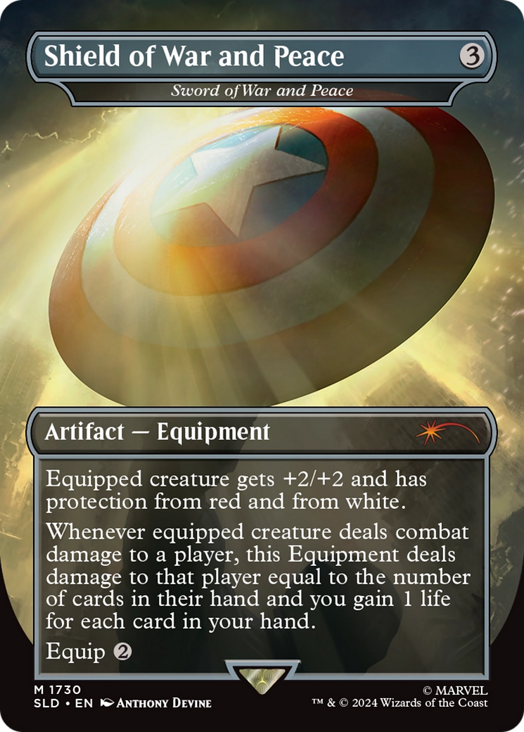 Sword of War and Peace (Borderless)(SLD-1730) - Secret Lair Drop / Shield of War and Peace