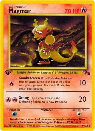 Magmar 039/062 - Fossil 1st Edition - Uncommon