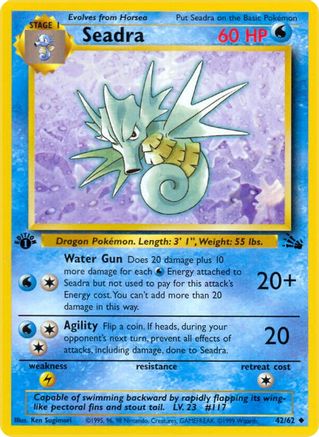 Seadra 042/062 - Fossil 1st Edition - Uncommon