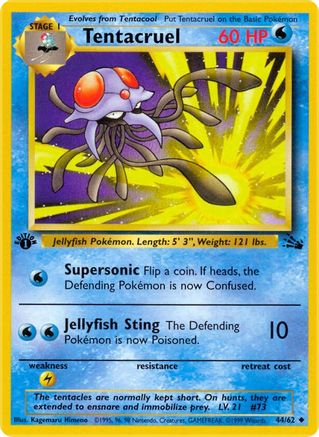 Tentacruel 044/062 - Fossil 1st Edition - Uncommon