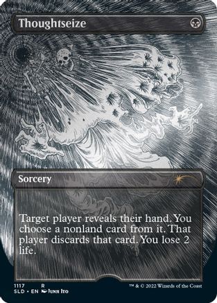 Thoughtseize (Borderless) (Foil Etched) (SLD-1117) - Secret Lair Drop Series Foil