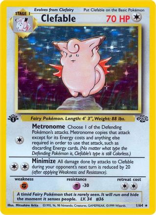 Clefable 001/064 - Jungle 1st Edition Holofoil - Holo Rare