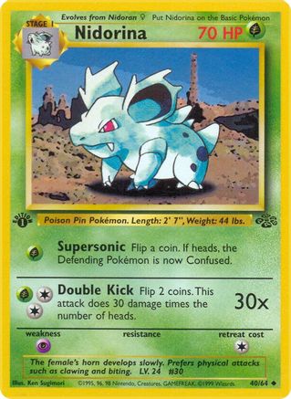 Nidorina 040/064 - Jungle 1st Edition - Uncommon