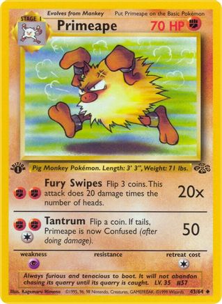 Primeape (43/64) - Jungle 1st Edition - Uncommon