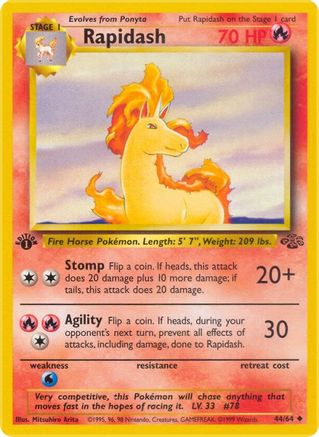 Rapidash 044/064 - Jungle 1st Edition - Uncommon