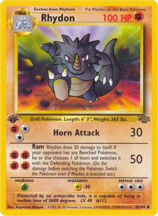 Rhydon 045/064 - Jungle 1st Edition - Uncommon