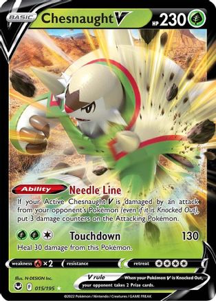 Chesnaught V 015/195 - SWSH12 Silver Tempest Holofoil - Ultra Rare