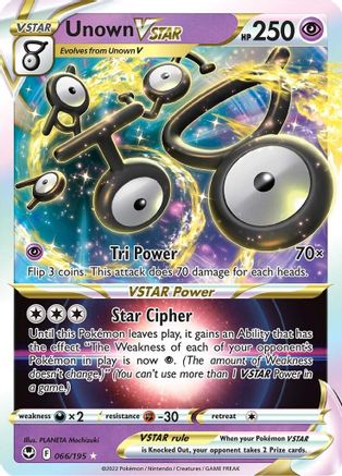 Unown VSTAR 066/195 - SWSH12 Silver Tempest Holofoil - Ultra Rare