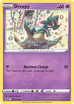 Dreepy 087/195 - SWSH12 Silver Tempest Reverse Holofoil - Common