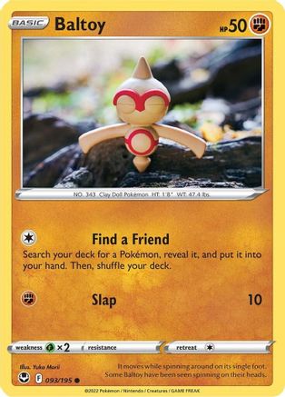 Baltoy 093/195 - SWSH12 Silver Tempest Reverse Holofoil - Common