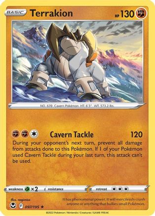 Terrakion 097/195 - SWSH12 Silver Tempest Holofoil - Holo Rare