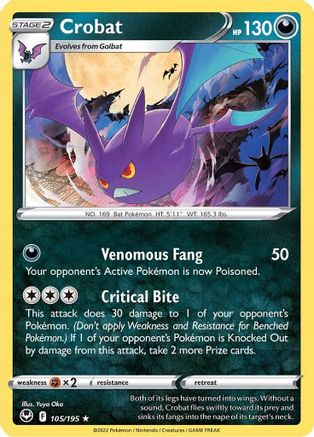 Crobat 105/195 - SWSH12 Silver Tempest Holofoil - Holo Rare