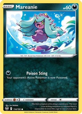 Mareanie 114/195 - SWSH12 Silver Tempest Reverse Holofoil - Common