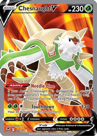 Chesnaught V (Full Art) 171/195 - SWSH12 Silver Tempest Holofoil - Ultra Rare