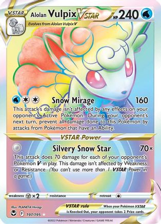 Alolan Vulpix VSTAR (Secret) 197/195 - SWSH12 Silver Tempest Holofoil - Secret Rare