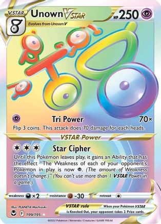 Unown VSTAR (Secret) 199/195 - SWSH12 Silver Tempest Holofoil - Secret Rare