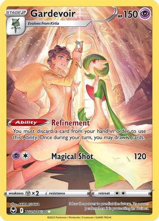 how rare are trainer gallery cards Gardevoir TG05/TG30 - SWSH12 Silver Tempest Holofoil Age:12+ Mega Scrafty ex Double Size:6.3*8.8 cm (R3 Rounded Corners)(Double sided different design) (SZ#YQPKM5K)