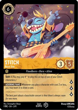 (2) Stitch - Rock Star - D23 Promos Holofoil