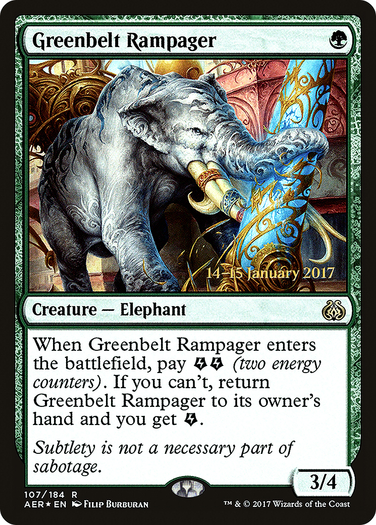 Greenbelt Rampager (PRE-107S) - Aether Revolt Promos (Prerelease) Foil
