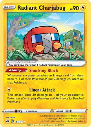 Radiant Charjabug - 051/159 - Crown Zenith Holofoil